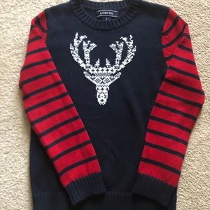 Navy and Red Deer Sweater